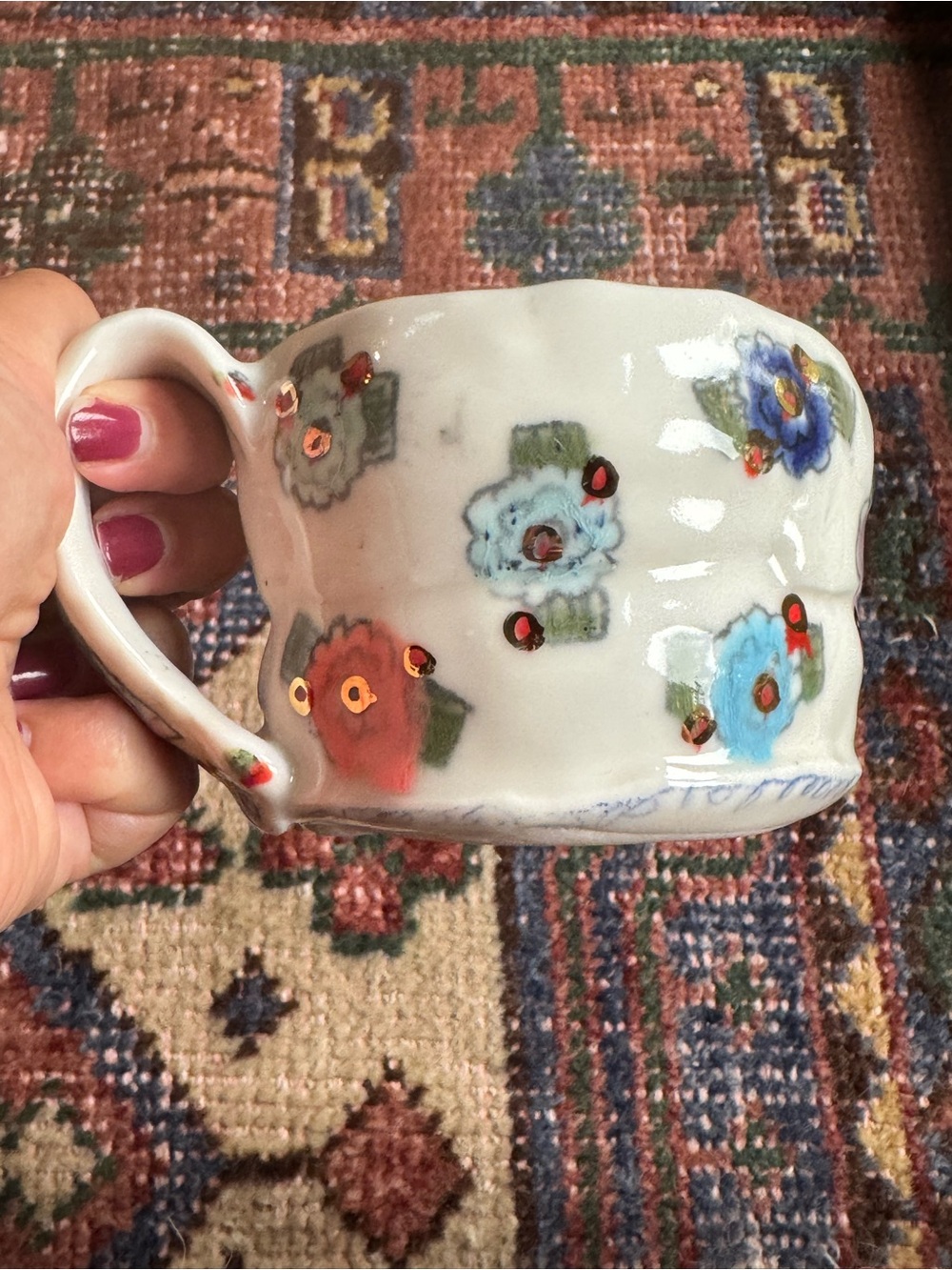 Dominique Ostuni Ceramic Mug with Gold Accents